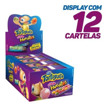 Imagem de Caixa Com 12 Cartelas Chiclete Huevitos C/ Figurinhas Diversão Gulosei