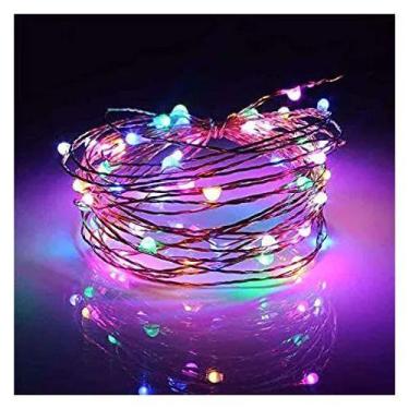 Imagem de Luz de Natal Conjunto 50 Lâmpadas Led Color Fio de Fada Pisca 5m Pilha