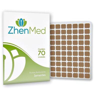 Imagem de Placa Acupuntura ZhenMed Semente Esparadrapo Quadrado - 70 unidades - 