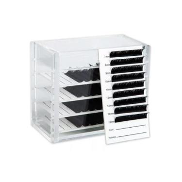 Imagem de Lash Box Caixinha Porta Cílios Organizadora Com 5 Placas - Glam Web