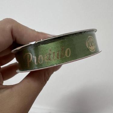 Imagem de Fita de Cetim 15 mm Verde Frase Produto 100% Artesanal 10 mt COR 478 F