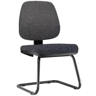 Imagem de Cadeira Para Escritório Job L02 Fixa Linho Chumbo - Lyam Decor
