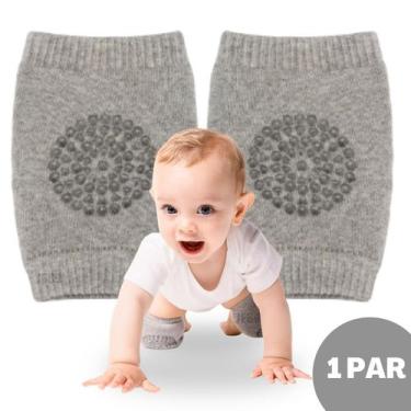 Imagem de Joelheira Para Bebe Engatinhar Antiderrapante Buba Baby, Cinza