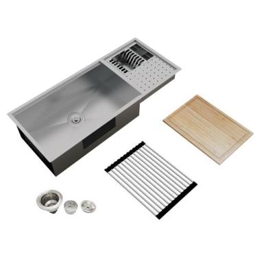 Imagem de Cuba Quadrada Calha Úmida Platino Integrato 103x44 Sobrepor