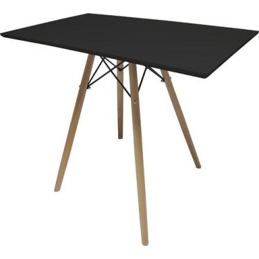 Imagem de Mesa Retangular 90x54 Preta Jantar Escrivaninha Eiffel Charles Eames M