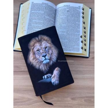 Imagem de Bíblia Leão Emanuel com harpa e índice ARC - CENTRAL