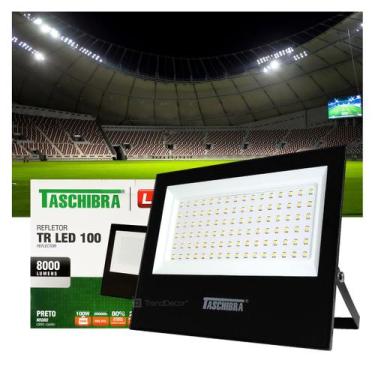 Imagem de Refletor Taschibra TR LED 100W Preto, Luz Fria 6500K
