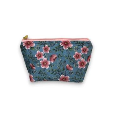 Imagem de Necessaire Estampada Tamanho Pequeno - DaniBordados, Azul escuro com f