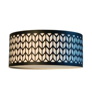 Imagem de Luminária Plafon Cúpula Recorte Preto 30X15 2E27 Bivolt - Tom Luz