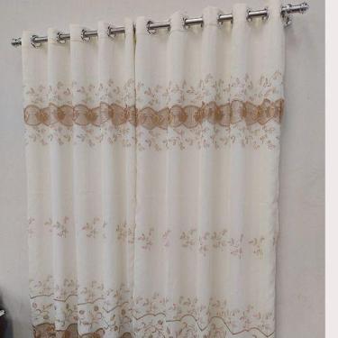 Imagem de Cortina Linho Bordado Gripir Guipir Luxo Janela Sala e Quarto Cozinha 