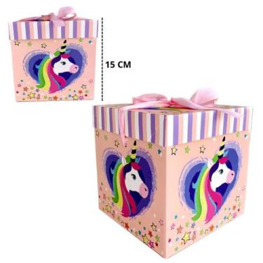 Imagem de Caixa Embalagem Para Presente De Papel 15cm Laço - Inter