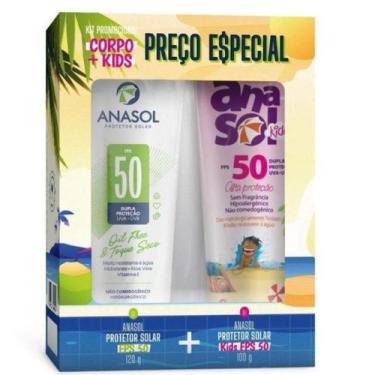 Imagem de Kit Protetor Solar FPS 50 Adulto + FPS 50 Kids Anasol Hipoalergênico T