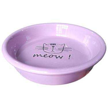Imagem de Comedouro ou Bebedouro de Porcelana Lilas para Gato 240 ml - The Pets 