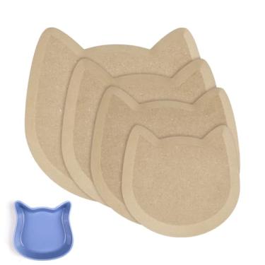 Imagem de NBEADS 4 peças, 4 tamanhos, moldes de cerâmica, moldes de cerâmica, moldes de cerâmica, ferramentas de cerâmica, formato de cabeça de gato, moldes de queda, moldes de formação de placas para