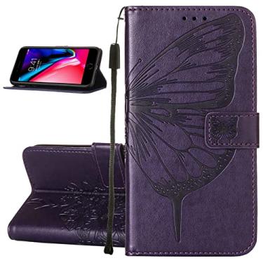 Imagem de Dinglijia Capa para Moto Edge 20 Pro, capa carteira de couro flip com suporte para cartão e suporte para meninas e mulheres, capa protetora de telefone com padrão de asas de borboleta para Edge 20