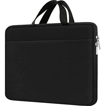 Imagem de Capa para laptop de 15,6 polegadas, bolsa de viagem durável para laptop, bolsa de mão à prova de choque capa protetora para computador bolsa de transporte para laptop Ultrabook de 15 polegadas 15,6 polegadas HP Asus Acer Dell, Lenovo, laptop, notebook, Ultrabook, (preto)