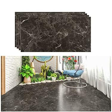 Imagem de VEELIKE Azulejo de mármore marrom escuro descascar e colar 30,5 x 61 cm azulejos de vinil de mármore descascar e colar piso de vinil à prova d'água para quarto, cozinha, sala de estar, locatário