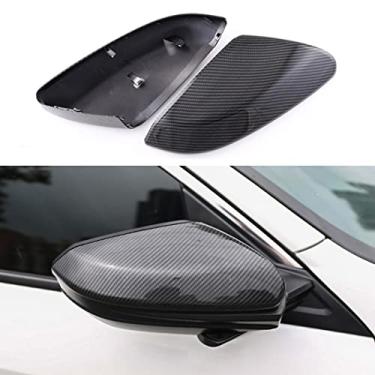 Imagem de 2 peças de substituição de cor de fibra de carbono substituição substituição substituição tipo espelho retrovisor capa adequada para Honda civic 2016-2020 / compatível com Insight 2019-2022