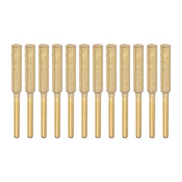 Imagem de HARFINGTON 2 pacotes (12 peças) Afiador de motosserra revestido com diamante cabeça de cilindro de 3/40.6 cm 4,8 mm, moedor de serra elétrica banhado a titânio