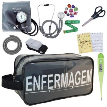 Imagem de Kit Academico Enfermagem Aparelho Pressao Estetoscopio Multi Incoterm,