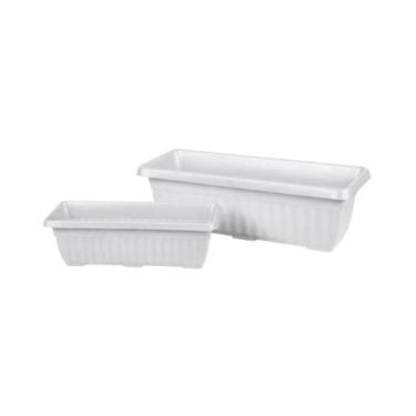 Imagem de Kit C/6 Floreiras Caneladas 50 cm Cinza Decorativo - BRASAMI