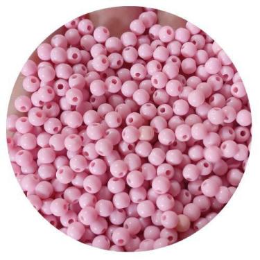 Imagem de 200 pçs miçanga bola lisa 4mm rosa p/ bijuterias, colares, pulseiras e
