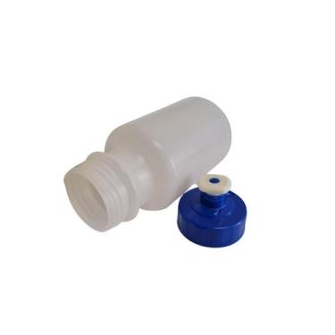 Imagem de Kit 25 Mini Garrafinha Squeeze tampa azul 300ml Plástico - Deposito Es