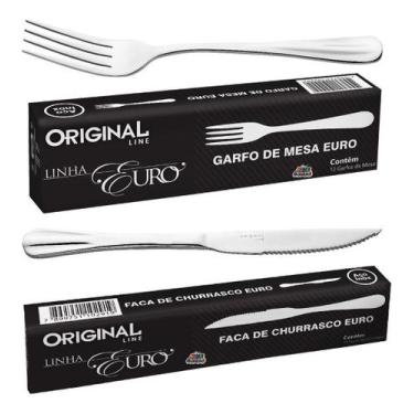 Imagem de Jogo Garfo E Faca Inox 24 Pçs- Bar, Restaurante, Talheres - Original L