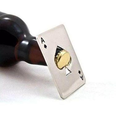 Imagem de 10 Abridor De Garrafa Carta Baralho Aço Inoxidavel Portátil - oem, Pra