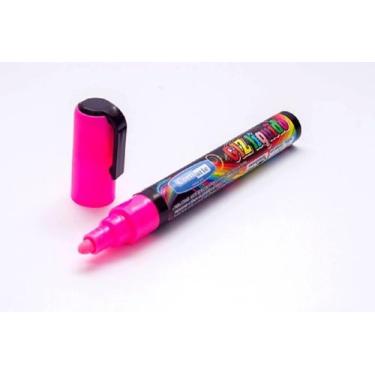 Imagem de Giz Líquido 5mm 8g Caneta Ponta Dupla Lousa Vidro Rosa - Não informado