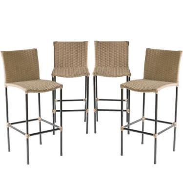 Imagem de Combo 4 Banquetas Havaí em Fibra Sintética Trama Dupla para Área de Ch