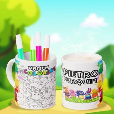 Imagem de CANECA POLÍMERO COM PINTURA LAVÁVEL INFANTIL COM CANETINHA - 325ml - C