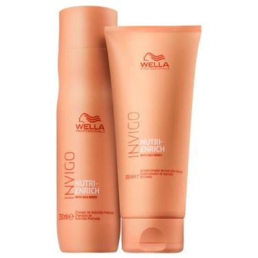 Imagem de Kit Shampoo 250ml E Condicionador 200ml Wella Invigo Nutri Enrich