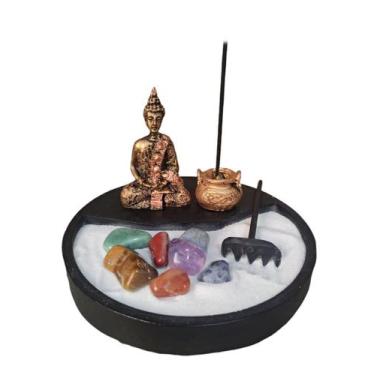 Imagem de Kit Zen Redondo C/ Buda Hindu Mini e Incensario Caldeirao - Hp Decor