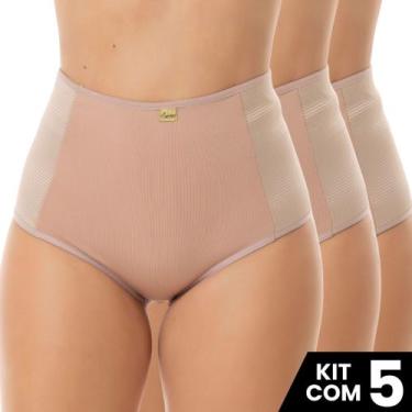 Imagem de Kit 5 Calcinhas Cinta Confortável Compressão e Modeladora Com Elástico