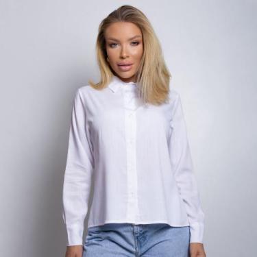 Imagem de Camisa Social Feminina Manga Longa de Botões Casual Básica Uniforme El