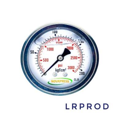 Imagem de Manômetro horizontal -diam.63mm (2. 1/2 ) com escala de 0-200 KGF/CM2 
