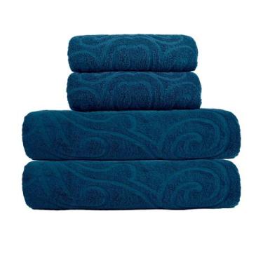 Imagem de 4 Toalhas Grandes Grossas Macias 100% Algodão Ótima Absorção - Bella E