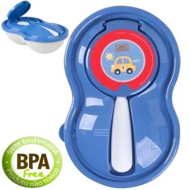 Imagem de Pote Papinha C/ Tampa Protetora e Colher Bebe Levar na Bolsa - Plasuti