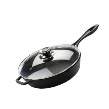 Imagem de Frigideira Assadeira Ferro Líder 26cm Com Tampa Vidro Santana - Santan