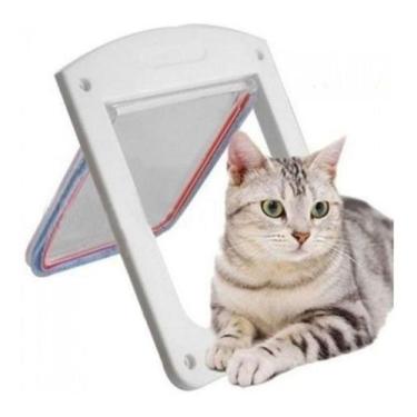 Imagem de Portinha Passagem Gatos Pets Cães Porta Com Trava 4 In 1 - Novo século