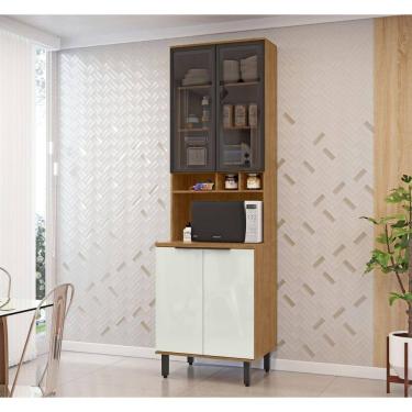 Imagem de Paneleiro 70cm 4 Portas Toscana Espresso Móveis Freijó/Off White