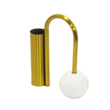 Imagem de Escultura Enfeite Abstrato Metal Dourado Impecavel Luxo - LUXdécor