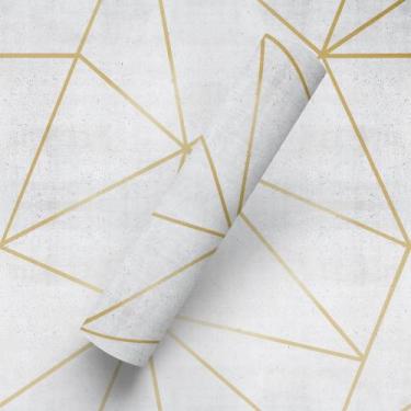 Imagem de Papel de Parede Adesivo Estilo Zara Cimento Dourado - BAZAR DOS QUADRO