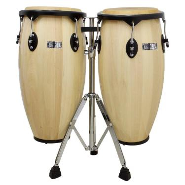 Imagem de Par De Congas 11 E 12 Natural Com Suporte New York [F097]