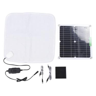 Imagem de Cobertor Elétrico Aquecido, Painel Solar de Cobertor de Aquecimento, 12V 50W Aquecimento Uniforme Rápido Almofada de Aquecimento Portátil Macia para Animais de Estimação para Uso