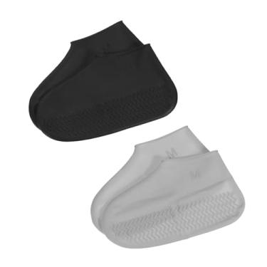 Imagem de PATIKIL M Capas de sapatos de silicone dobráveis e impermeáveis, 2 pares de galochas reutilizáveis antiderrapantes para galochas para chuva e neve ao ar livre