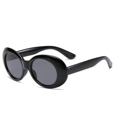 Imagem de HCPIHF Óculos de sol ovais para homens retro armação de aro redondo, 2, tamanho único