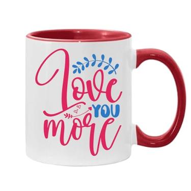 Imagem de SpreadPassion Caneca de café Love You More, presente para namorado e namorada, ideia de presente de dia dos namorados, presente para marido e esposa, ideia de presente de aniversário do dia dos
