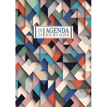 Imagem de Agenda Journalier 2024: Restez Organisé du 1er janvier 2024 au 31 décembre 2024 | Pages de Contacts, Emplois du Temps, Journal de Mots de Passe, Jours Fériés, Anniversaires et Bien Plus Encore !